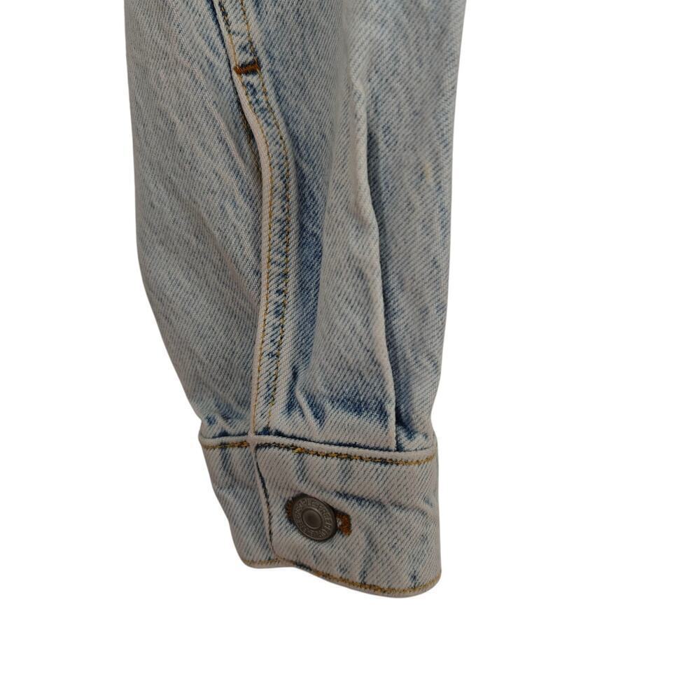 We the Free People Brando Denim Hoodie Jacket Malta Acid Wash Size XS Cropped - Picture 10 of 13